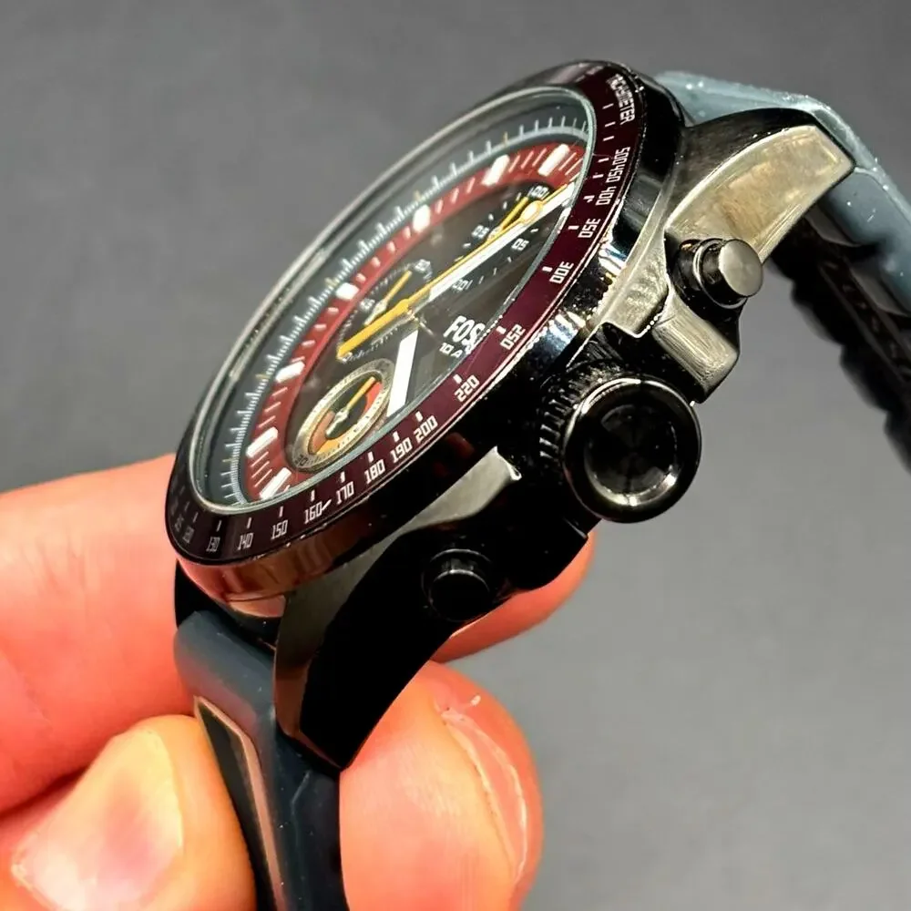 Fossil Decker CH2876 Chronograph Red Dial Silicone Men’s Watch 43mm